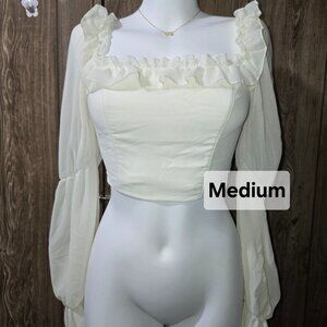 Ivory Ruffle Top | Shein